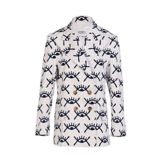 ASANTII Sz 1 S Kumbatia Double Breasted Blazer Abode Santann Eyes NWT - Picture 13 of 13